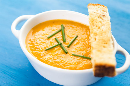 Roasted tomato soup cooked with organic heirloom tomatoes and served with grilled cheese sandwich.
