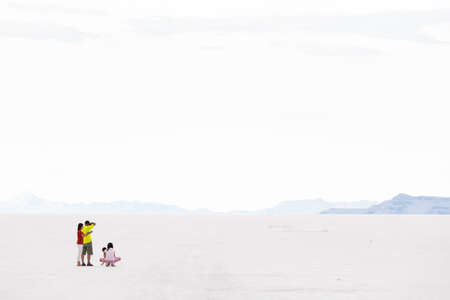 Bonneville, Utah, USA-August 3, 2015. Summer evening at Bonneville Salt Flats, Utah.のeditorial素材