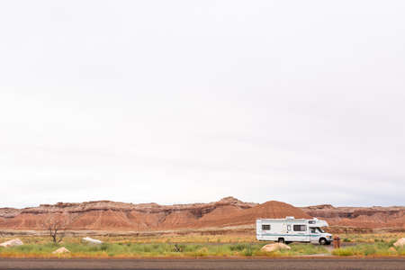 Green River, Utah, USA-August 2, 2015. Red rock formation along I70 near Green River, Utah.のeditorial素材