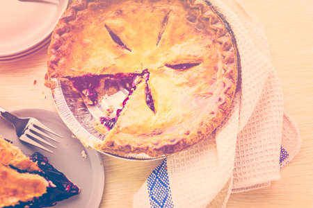 Fresh homemade pie made from organic berries.の写真素材
