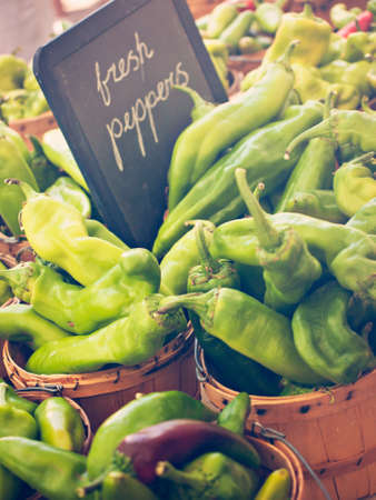 Fresh organic food at the local farmers market. Farmers markets are a traditional way of selling agricultural products.の写真素材