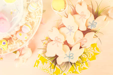 Dessert table decorated for Easter brunch.の写真素材