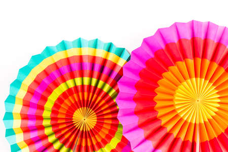 Traditional colorful table decorations for celebrating Fiesta.の写真素材