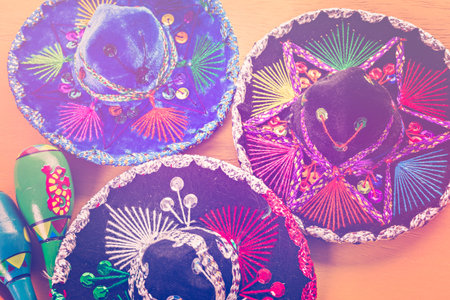 Traditional colorful table decorationsの写真素材