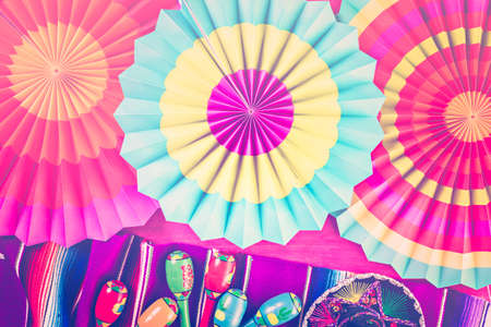 Traditional colorful table decorationsの写真素材