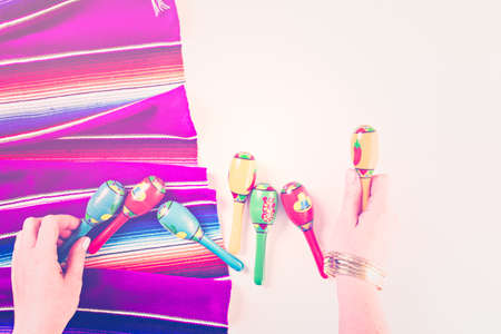 Traditional colorful table decorationsの写真素材