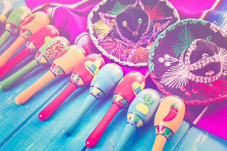 Traditional colorful table decorationsの写真素材