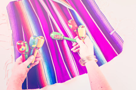 Traditional colorful table decorationsの写真素材