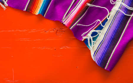 Traditional colorful table decorations for celebrating Fiesta.の写真素材