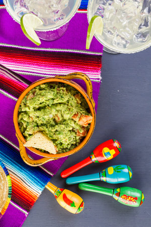 Fresh homemade quacamole in the bowl.の写真素材