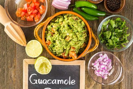 Fresh homemade quacamole in the bowl.の写真素材