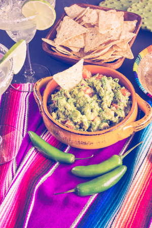 Fresh homemade quacamole in the bowl.の写真素材