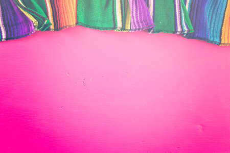 Traditional colorful table decorations for celebrating Fiesta.の写真素材