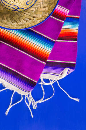 Traditional colorful table decorations for celebrating Fiesta.の写真素材