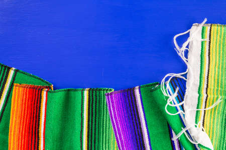 Traditional colorful table decorations for celebrating Fiesta.の写真素材
