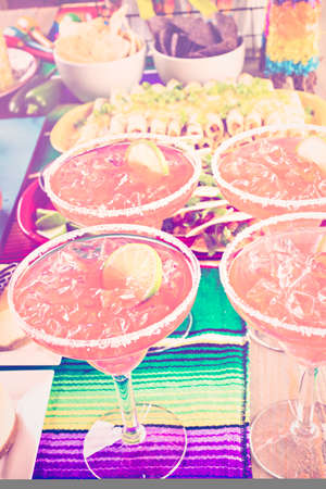 Fiesta party buffet table with dulce de lecheand other traditional Mexican food.traditional Mexican food.の写真素材