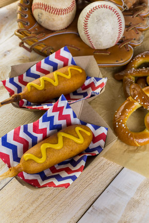 Baseball party food with ballsの写真素材