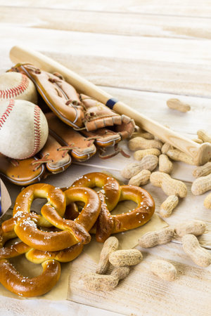 Baseball party food with ballsの写真素材