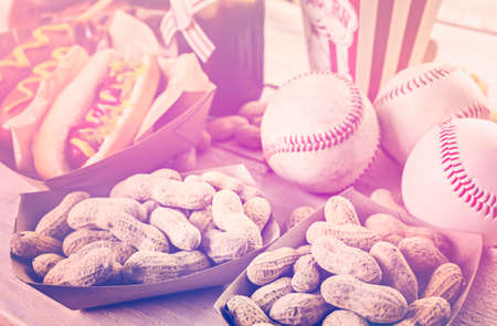 Baseball party food with ballsの写真素材