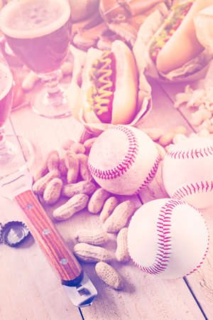 Baseball party food with ballsの写真素材