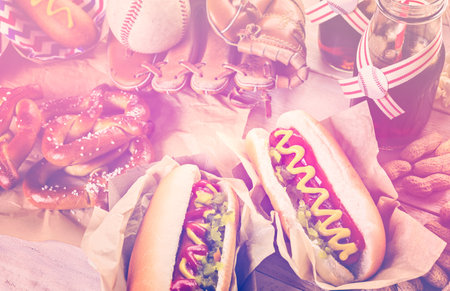 Baseball party food with ballsの写真素材