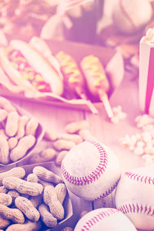 Baseball party food with ballsの写真素材