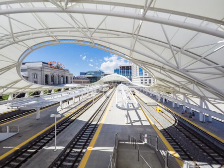 View of tracks of the Denver Union Station.のeditorial素材