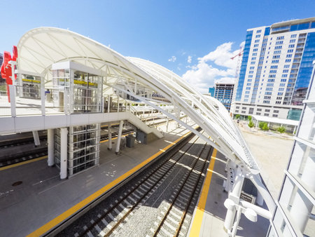 View of tracks of the Denver Union Station.のeditorial素材