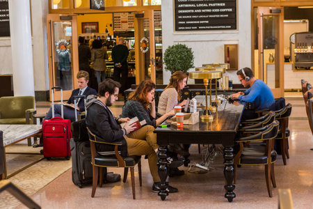 Denver, Colorado, USA-June 1, 2016. View of interior of Denver Union Station.