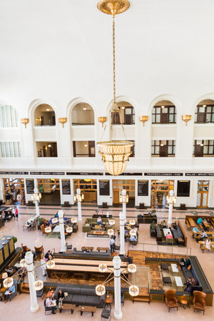 Denver, Colorado, USA-June 1, 2016. View of interior of Denver Union Station.のeditorial素材