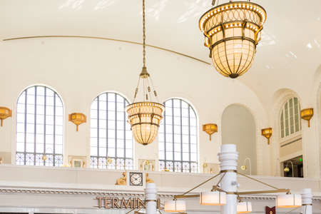 Denver, Colorado, USA-June 1, 2016. View of interior of Denver Union Station.のeditorial素材