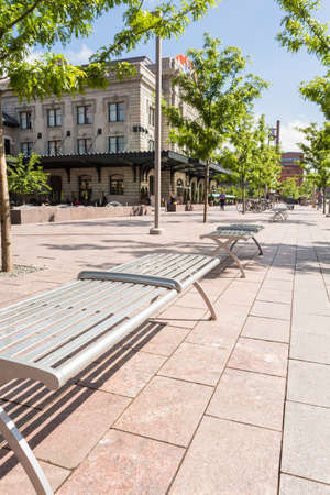 Denver, Colorado, USA-June 1, 2016. View of the Denver Union Station from Wynkoop Street in the Summer.のeditorial素材