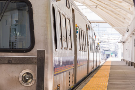 Commuter train from Denver Union Station to Denver International Airport.のeditorial素材