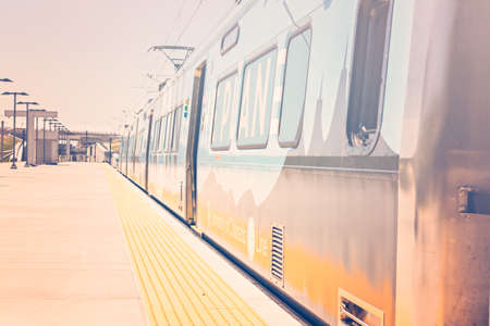 Denver, Colorado, USA-June 1, 2016. Denver Airport commuter rail station in the Summer.のeditorial素材