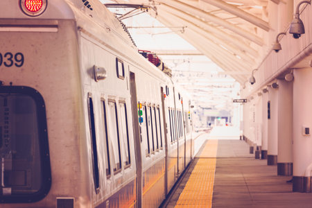 Commuter train from Denver Union Station to Denver International Airport.のeditorial素材
