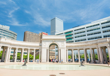 Denver, Colorado, USA-June 9, 2016. Food trucks at the Civic Center for Civic Center Eats event.のeditorial素材