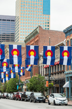 Denver, Colorado, USA-June 20, 2016. Historical Larimer Squarre in the Summer.のeditorial素材