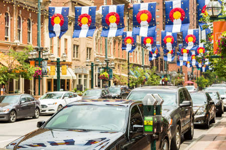 Denver, Colorado, USA-June 20, 2016. Historical Larimer Squarre in the Summer.のeditorial素材