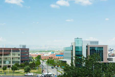 Denver, Colorado, USA-June 20, 2016. Aerial view of Downtown Denver in the Summer.のeditorial素材