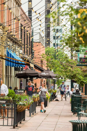 Denver, Colorado, USA-June 20, 2016. Historical Larimer Squarre in the Summer.のeditorial素材