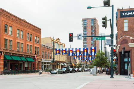 Denver, Colorado, USA-June 20, 2016. Historical Larimer Squarre in the Summer.のeditorial素材