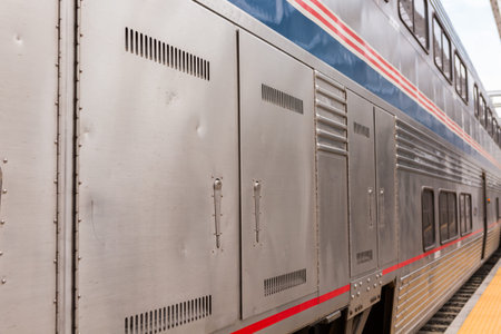 Denver, Colorado, USA-June 22, 2016.  Amtrack train ready for departure at the Denver Union Station.のeditorial素材