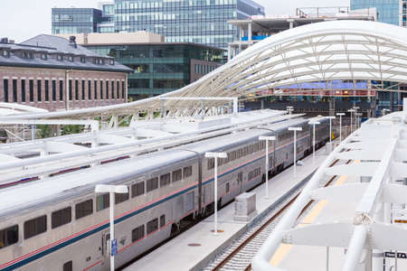 Denver, Colorado, USA-June 22, 2016.  Amtrack train ready for departure at the Denver Union Station.のeditorial素材