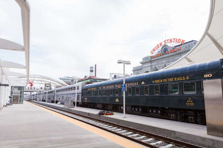 Denver, Colorado, USA-June 22, 2016.  Amtrack train ready for departure at the Denver Union Station.のeditorial素材