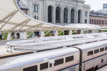 Denver, Colorado, USA-June 22, 2016.  Amtrack train ready for departure at the Denver Union Station.のeditorial素材