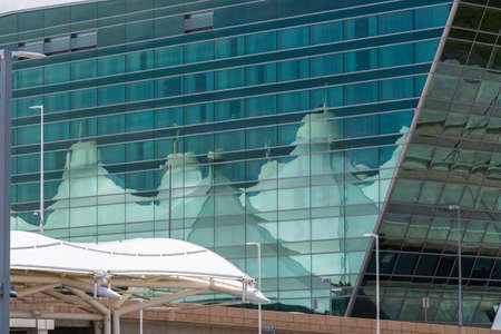 Denver, Colorado, USA-June 22, 2016.  Denver International Airport with Westin hotel.のeditorial素材