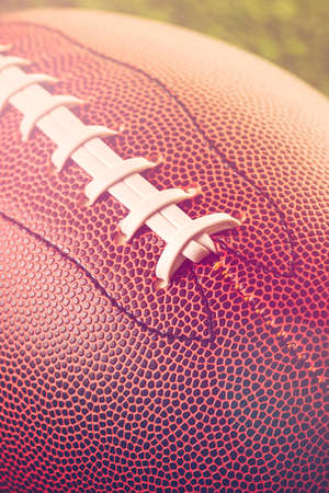 American Football Close up on on green grass.の写真素材
