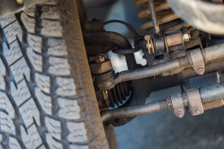 Custom built off road truck with steel roof rack and bumpers.の写真素材