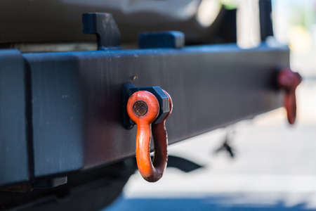 Custom built off road truck with steel roof rack and bumpers.の写真素材