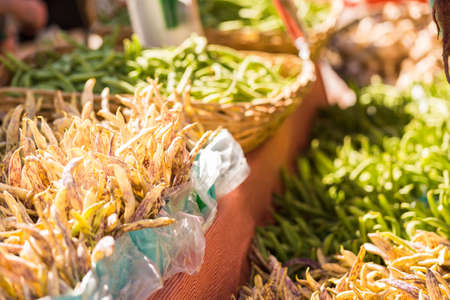 Fresh organic produce at the local farmers market.の写真素材